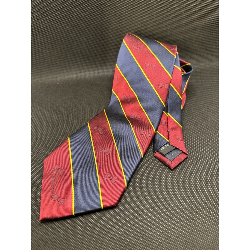 Vintage Paul Simon Public Policy Institute Men's Tie 100% Silk Bow Tie Motif - Picture 4 of 4